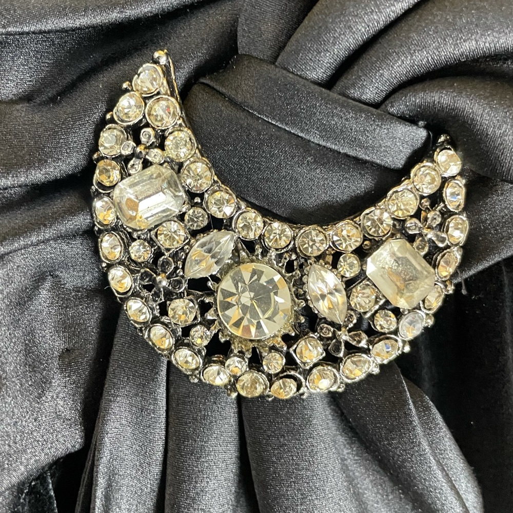 AJ BARI Vintage Velvet Blackout Silver Moon Dress - Picture 5 of 15